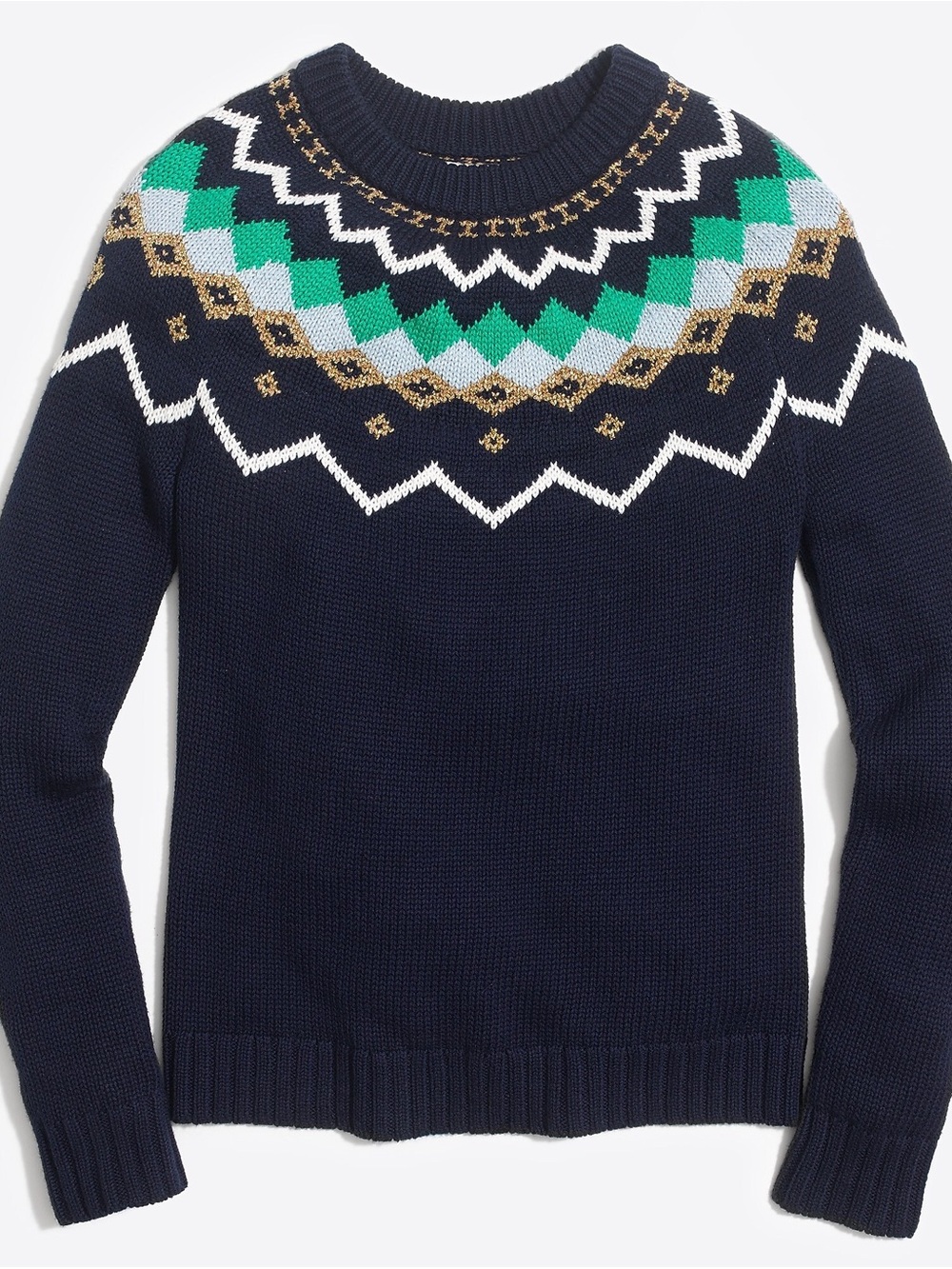 J. Crew Lurex Fair Isle Sweater